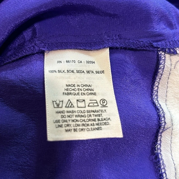 Maeve by Anthropology Women’s Royal Blue High/low Tank 100% Silk Size 12 NWT‎ - Picture 8 of 8